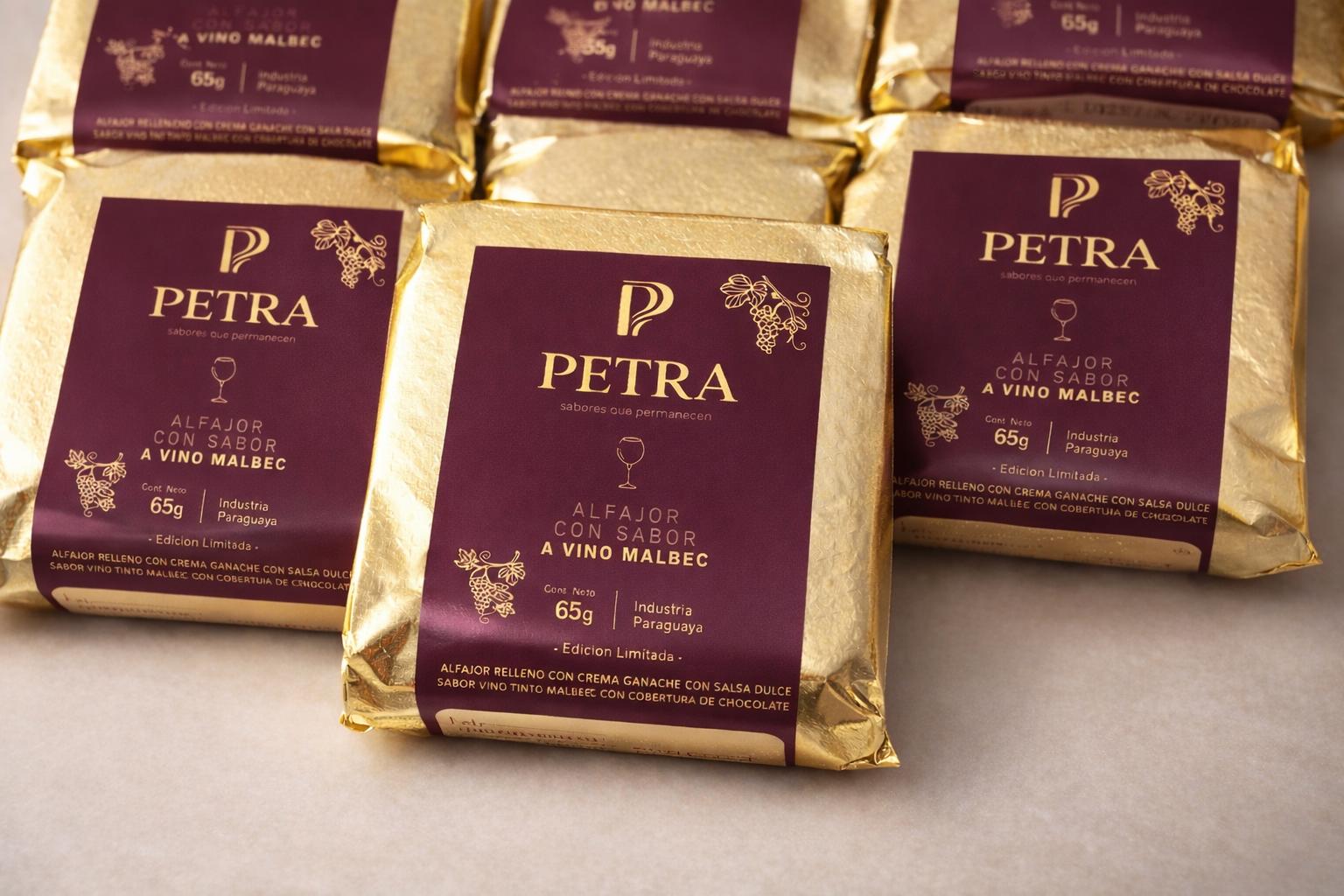 Caja Malbec Petra – 6 Alfajores Gourmet