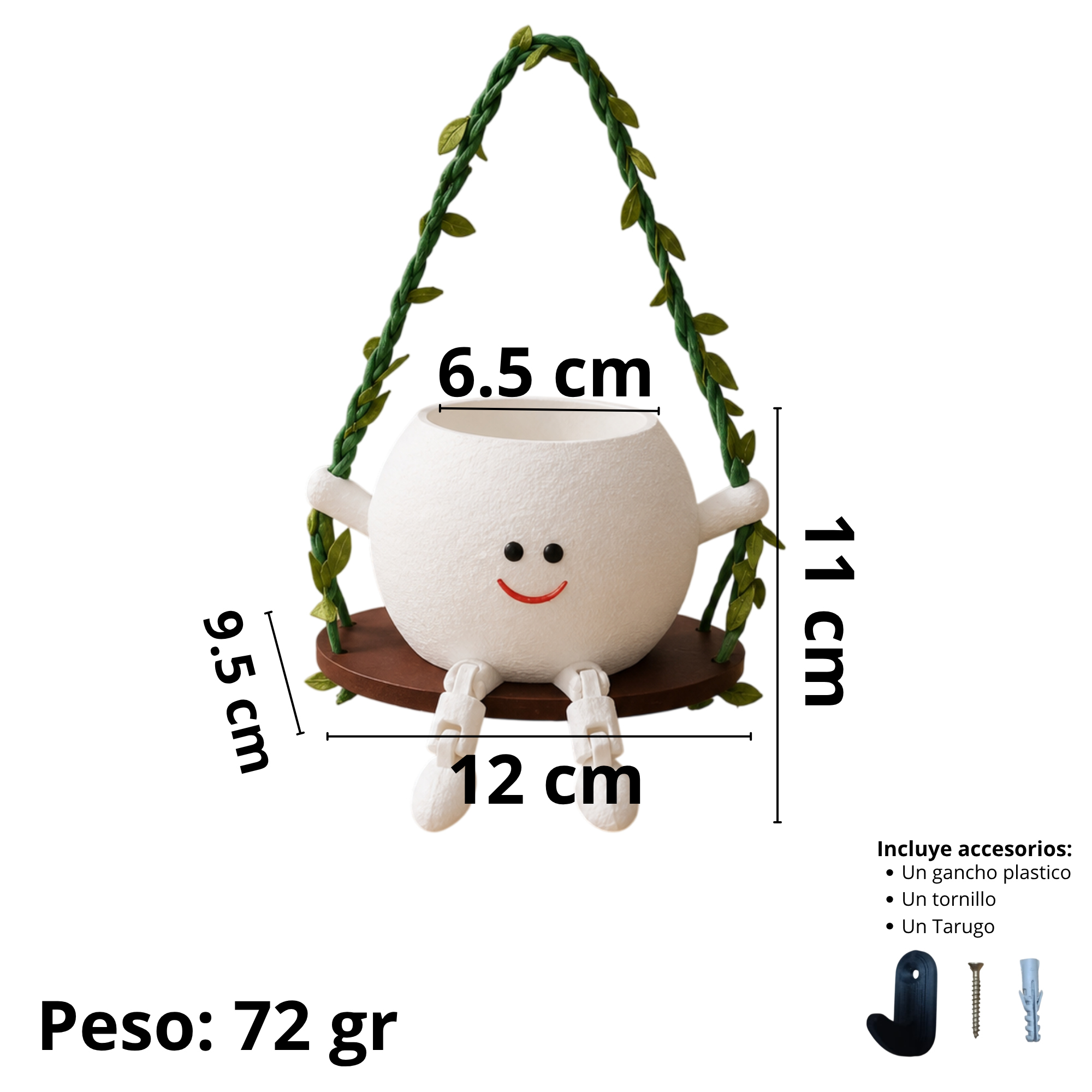 Maceta colgante de patas articuladas